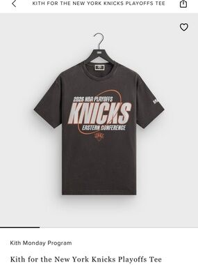 Kith Black Knicks 2026 Playoffs Short Sleeve Tee Size Small